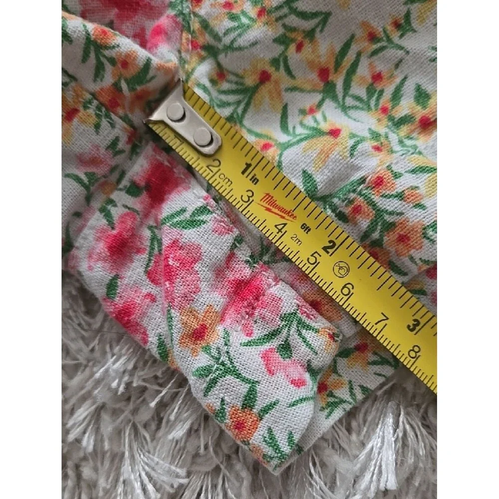 Old Navy Girls Floral Summer Shorts Medium Size 8 Pockets Drawstring Linen Blend